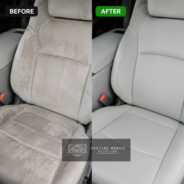 Stained seats cleaned and refreshed.